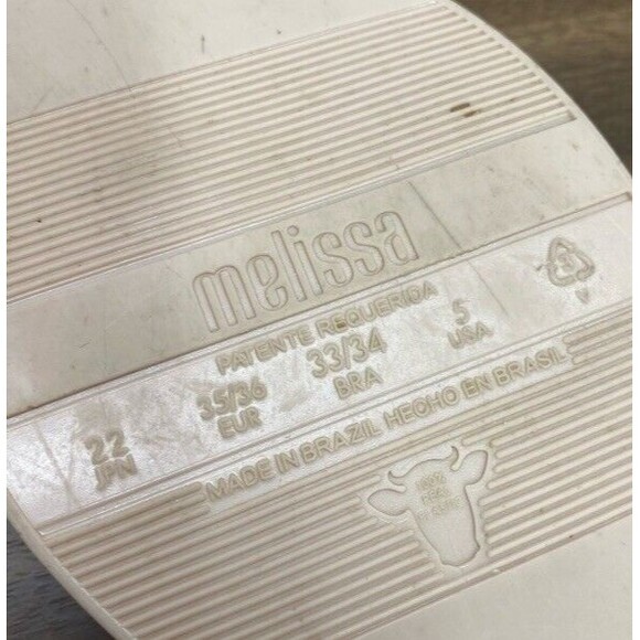 Melissa Slim II Thong T Strap Jelly Sandal Metallic Nude EU 35/36/ US 5 - Picture 10 of 12